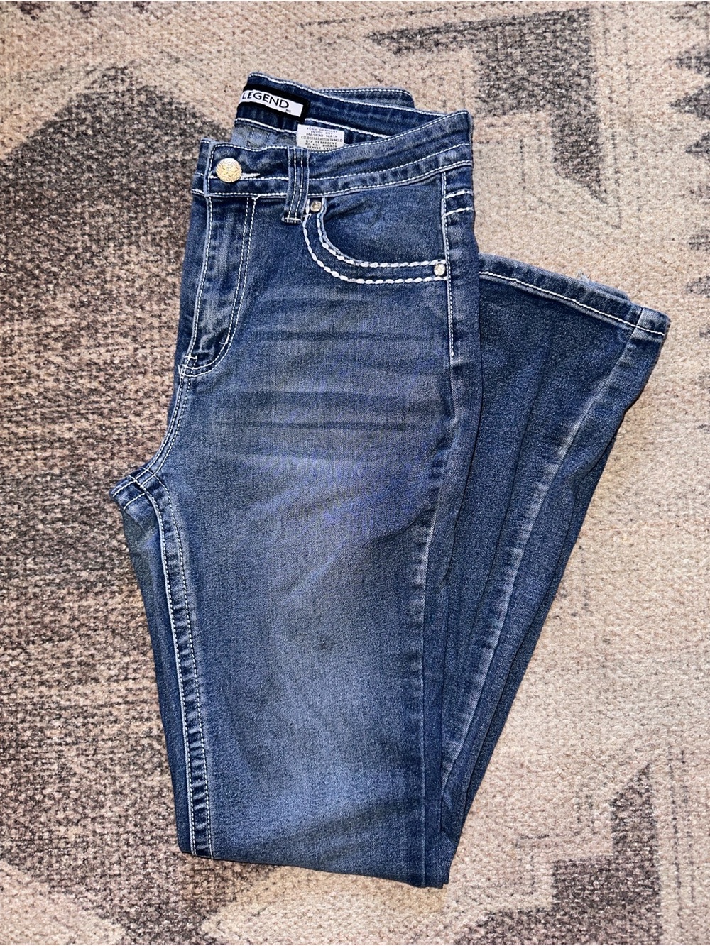 Women’s Dark Blue Mid-Rise Bootcut Jeans